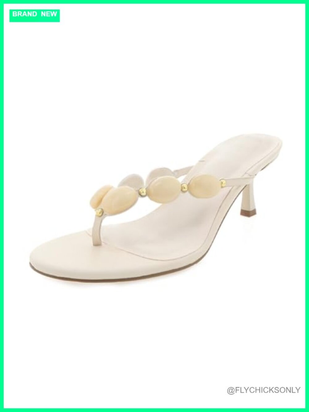 Jeweled Flip Flop Kitten Heel Sandals